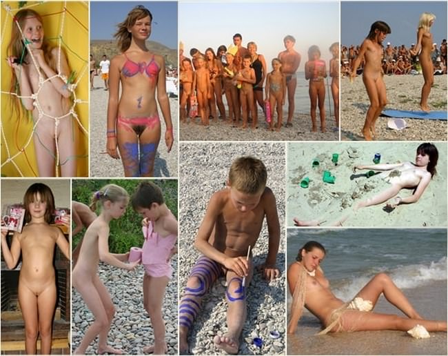 Young child gets painted - nudists photo gallery [Purenudism] [ヌーディズムについて学ぶ]