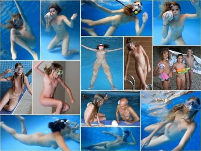 Nudists learn to dive in the pool photo [ヌーディズムについて学ぶ]