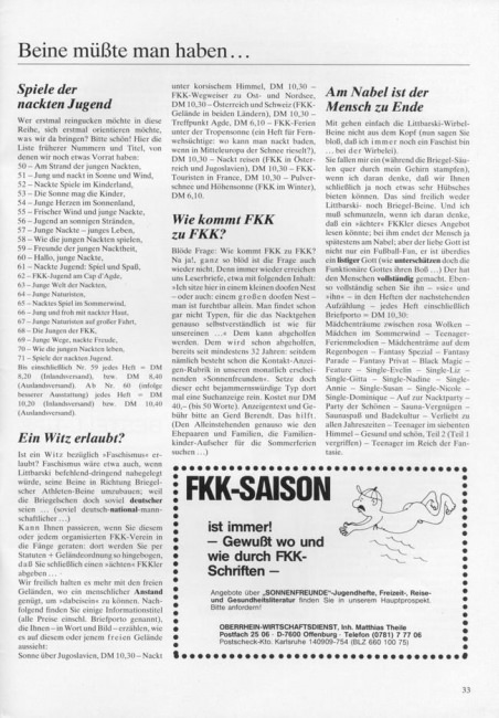 Sonnenfreunde Sonderheft #71 - Retro magazine about nudism in Germany [ヌーディズムについて学ぶ]